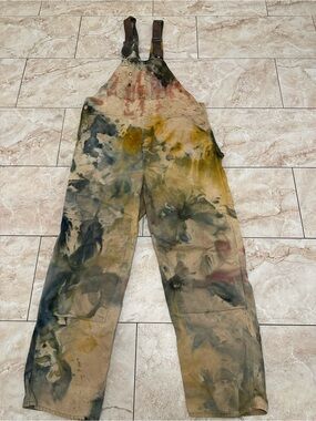Carhartt Tie-Dye Canvas Overalls in Multi-Color unisex